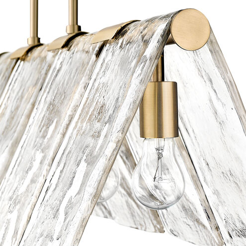 Serenity 5 Light 37.88 inch Modern Brass Linear Pendant Ceiling Light